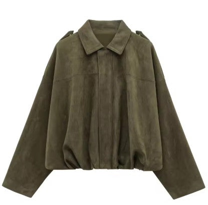 Vintage Suede Casual Bomber Jacket