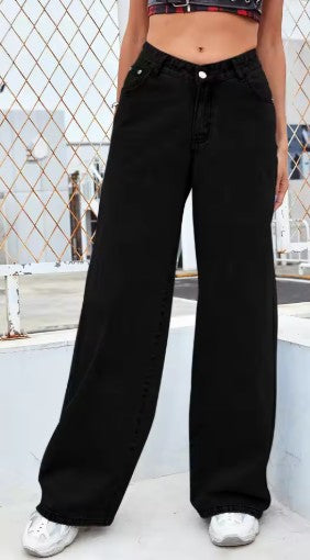 Retro Blue Baggy Straight Jeans