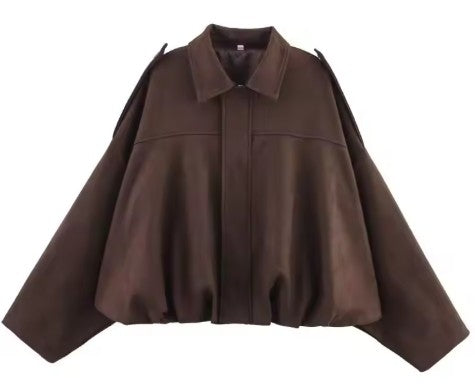 Vintage Suede Casual Bomber Jacket