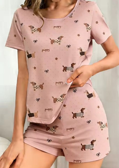 Cozy Paw Print Pyjama Set