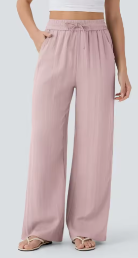 Linen Wide Leg Relaxed Pants