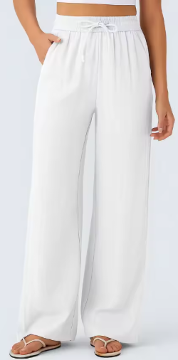 Linen Wide Leg Relaxed Pants