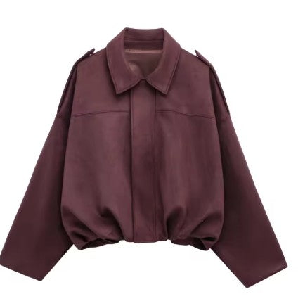 Vintage Suede Casual Bomber Jacket