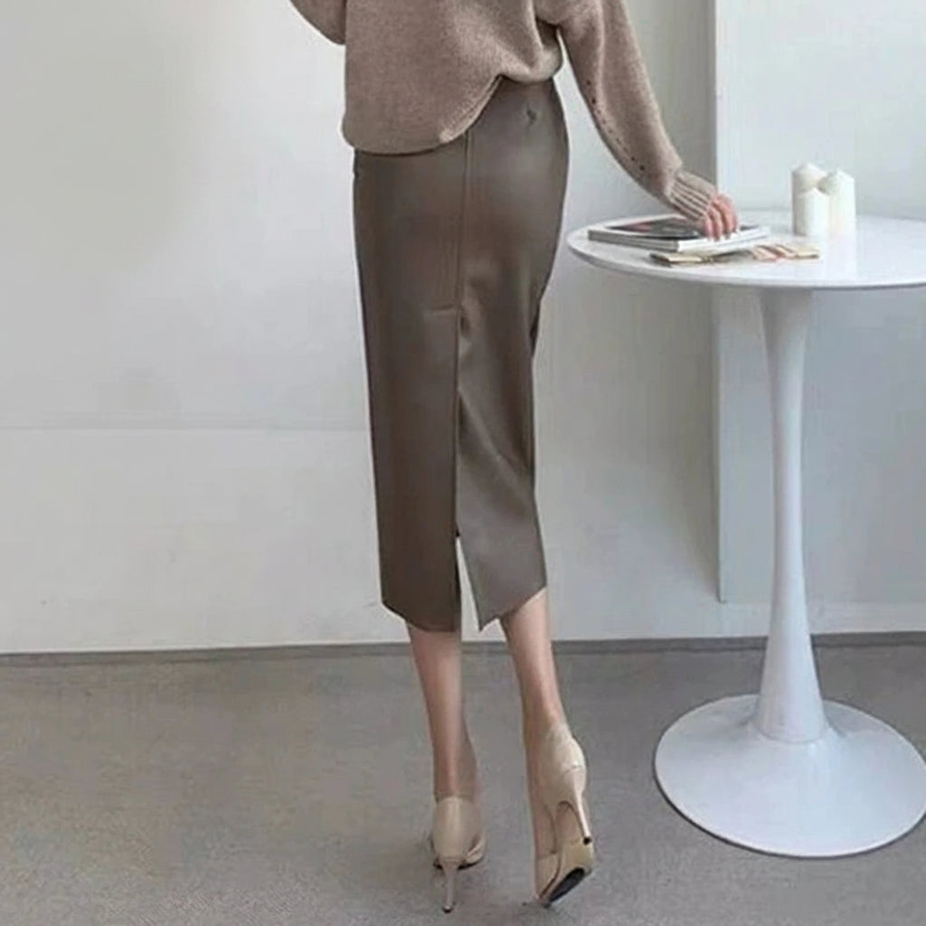 Classic Leather Pencil Skirt