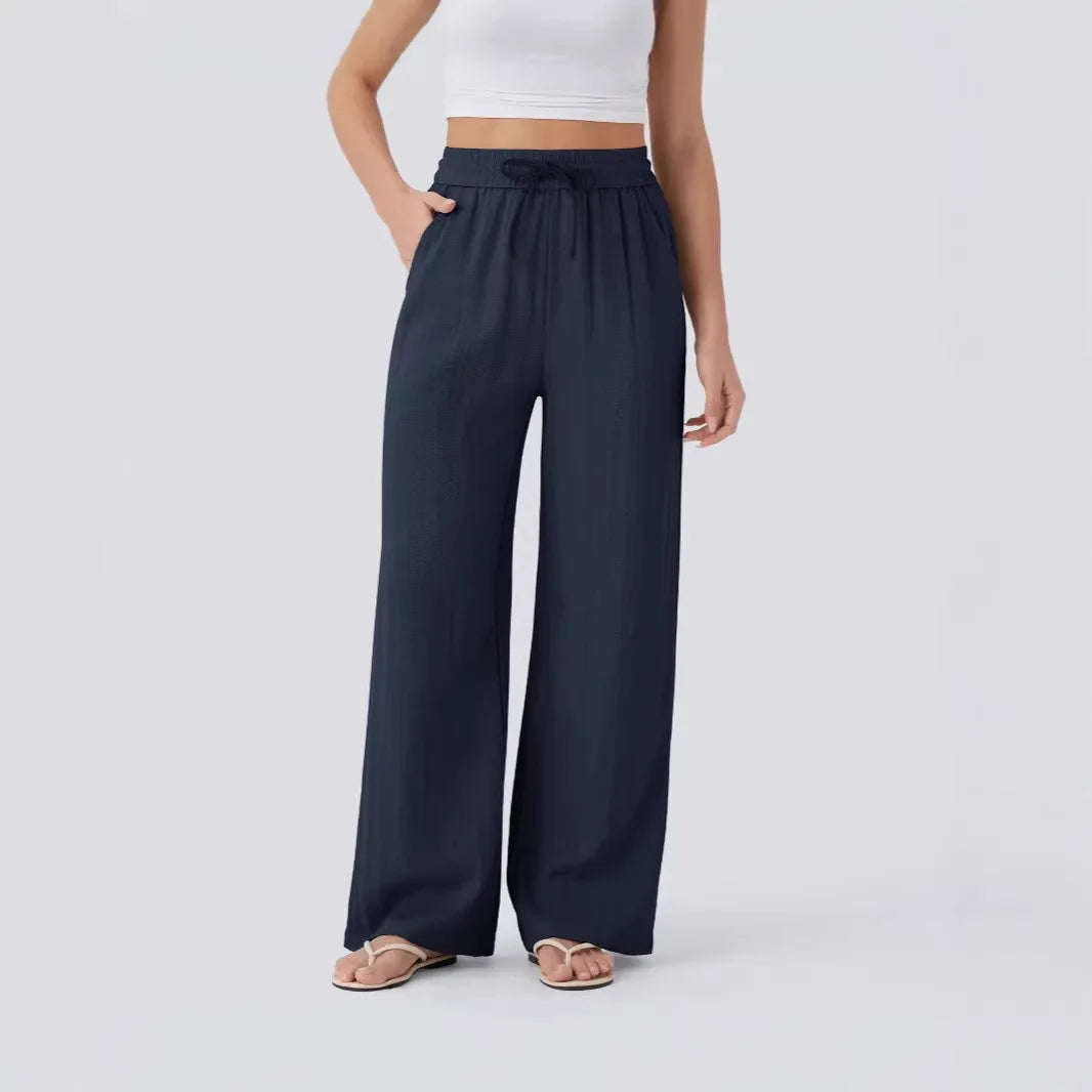 Linen Wide Leg Relaxed Pants