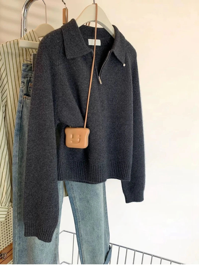 Urban Zip Collar Knit Sweater