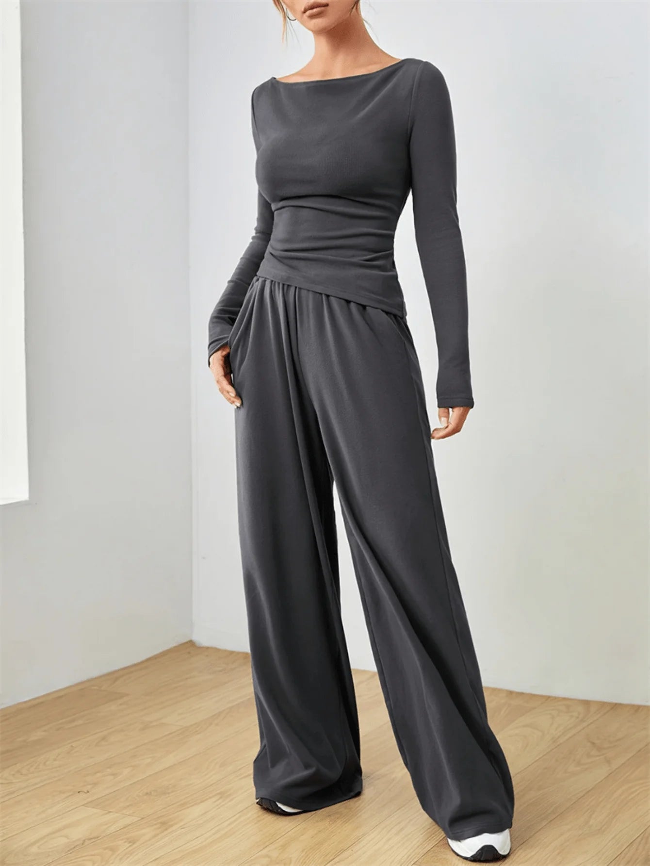 Relaxed Soft Wideleg Two-Piece Set