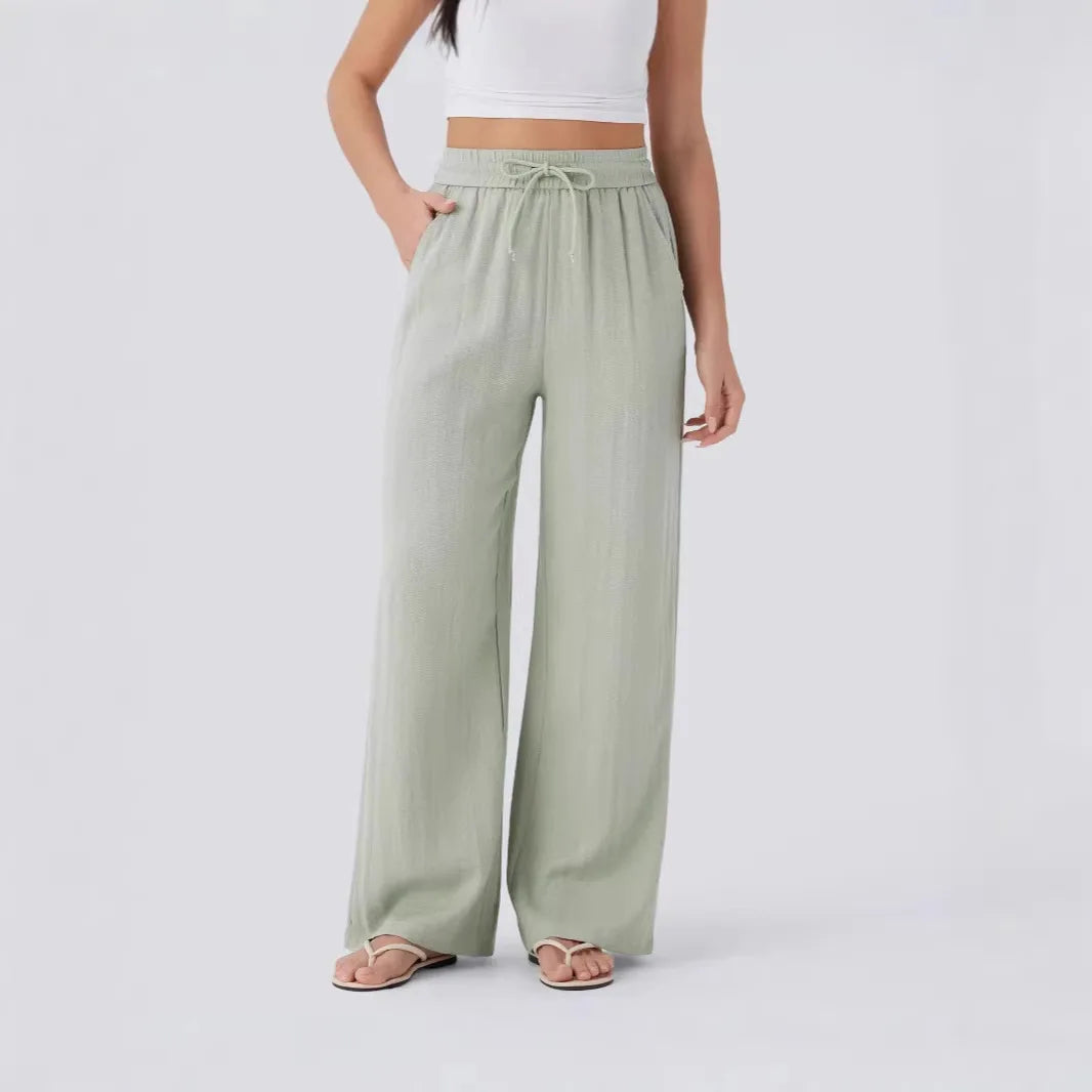 Linen Wide Leg Relaxed Pants