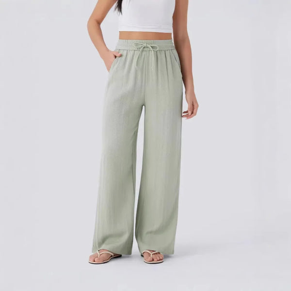 Coastline Linen Wide-Leg Relaxed Pants