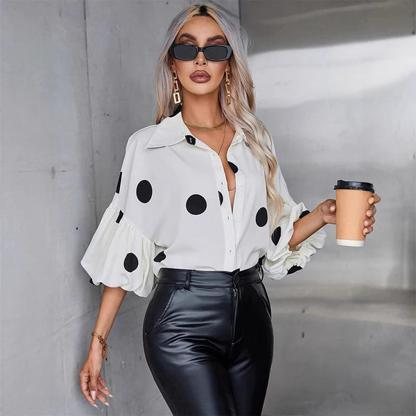 Everyday Polka Dot Casual Comfort Shirt