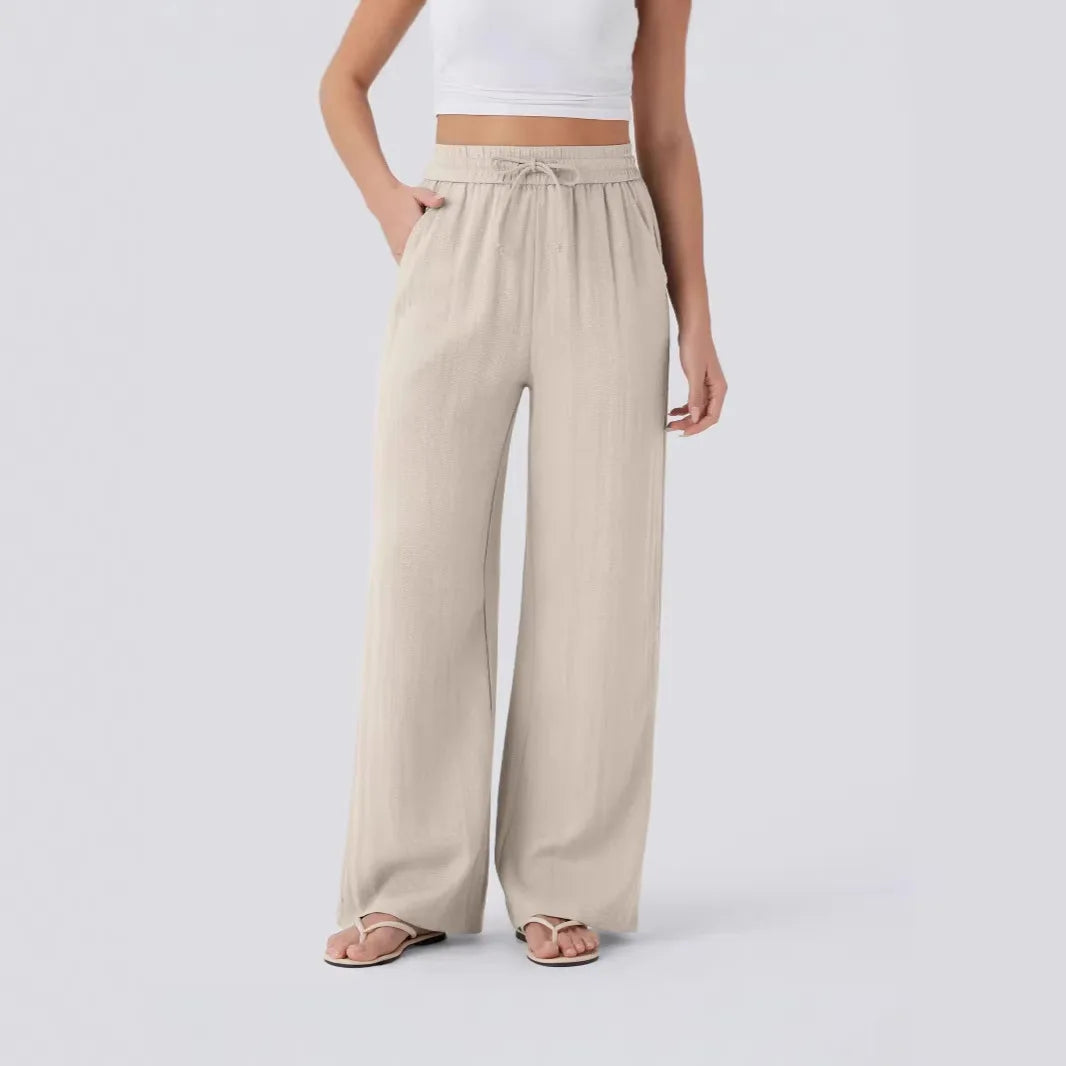 Linen Wide Leg Relaxed Pants