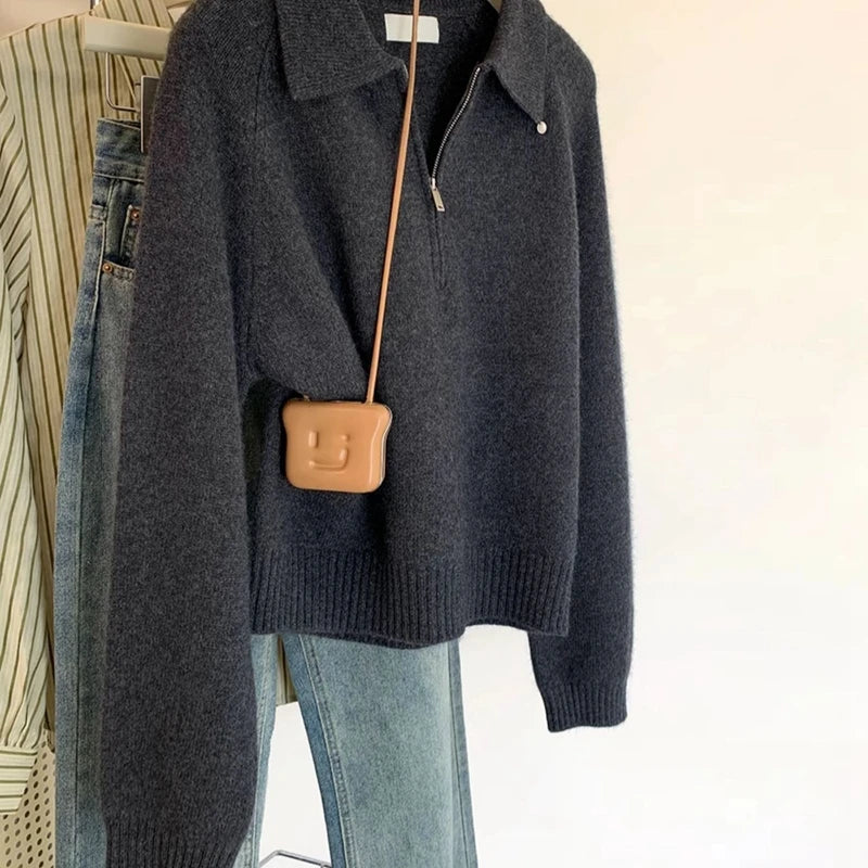 Urban Zip Collar Knit Sweater
