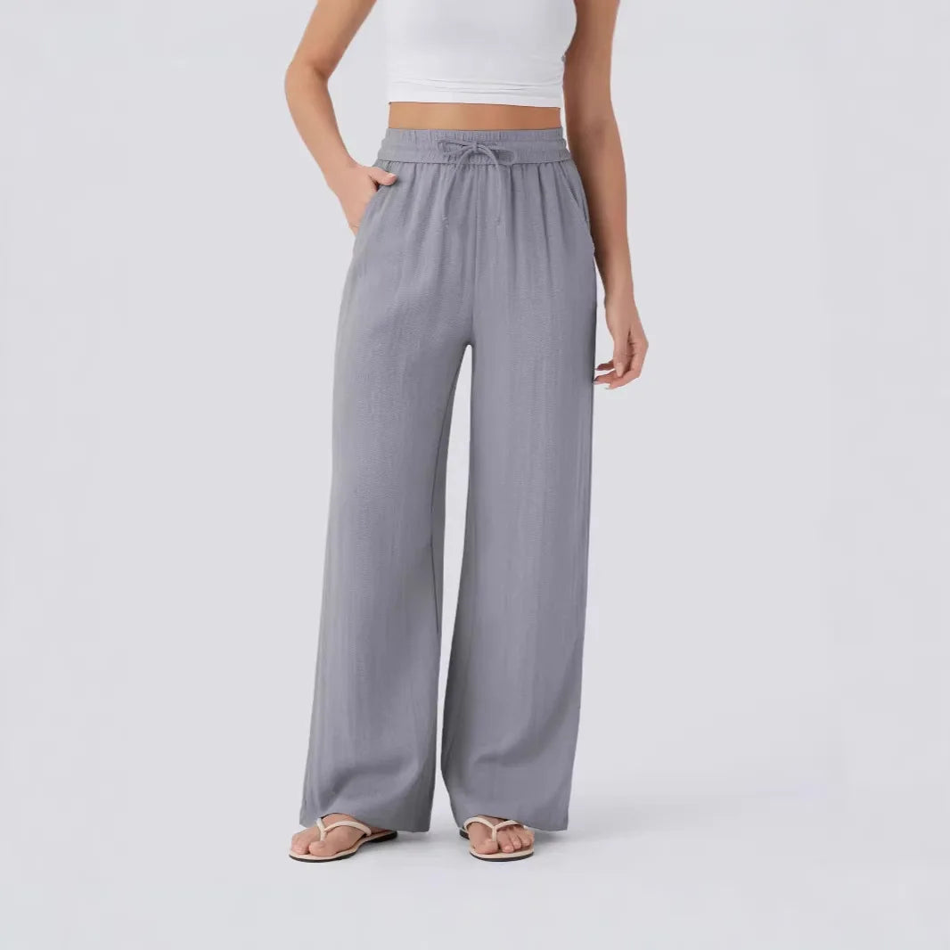Linen Wide Leg Relaxed Pants