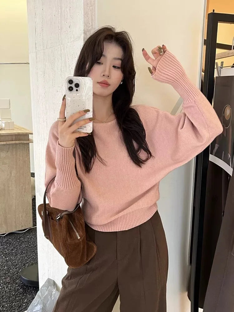 Slash Neck Knit Pullover